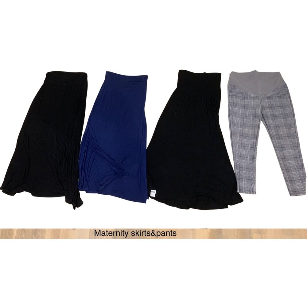 MATERNITY BUNDLE- Maxi Skirt, Soft, Comfy, Lounge, Stretchy, Bobeau, M, Black